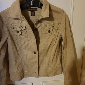 Womens Tan Denim jacket size Medium